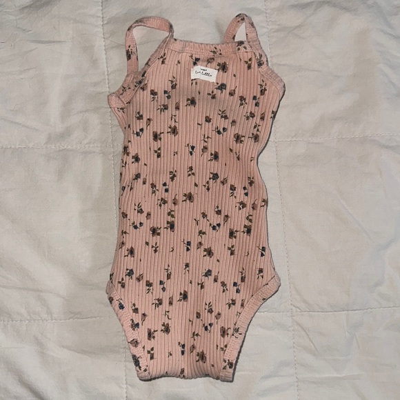 Lovely Littles Printed Ribbed Tank Onesie / Floral Mauve 3 months - Picture 3 of 4